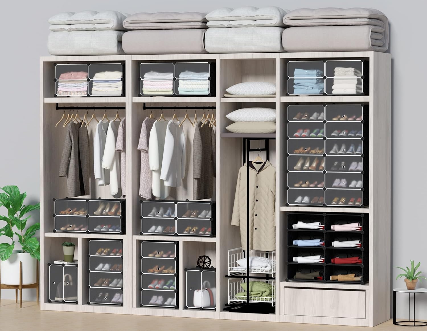 image:imageHOMIDEC Shoe Storage 10Tier Shoe Rack Organizer for Closet 20 Pair Narrow Shoes Shelf Cabinet for Entryway Bedroom and HallwayBlack