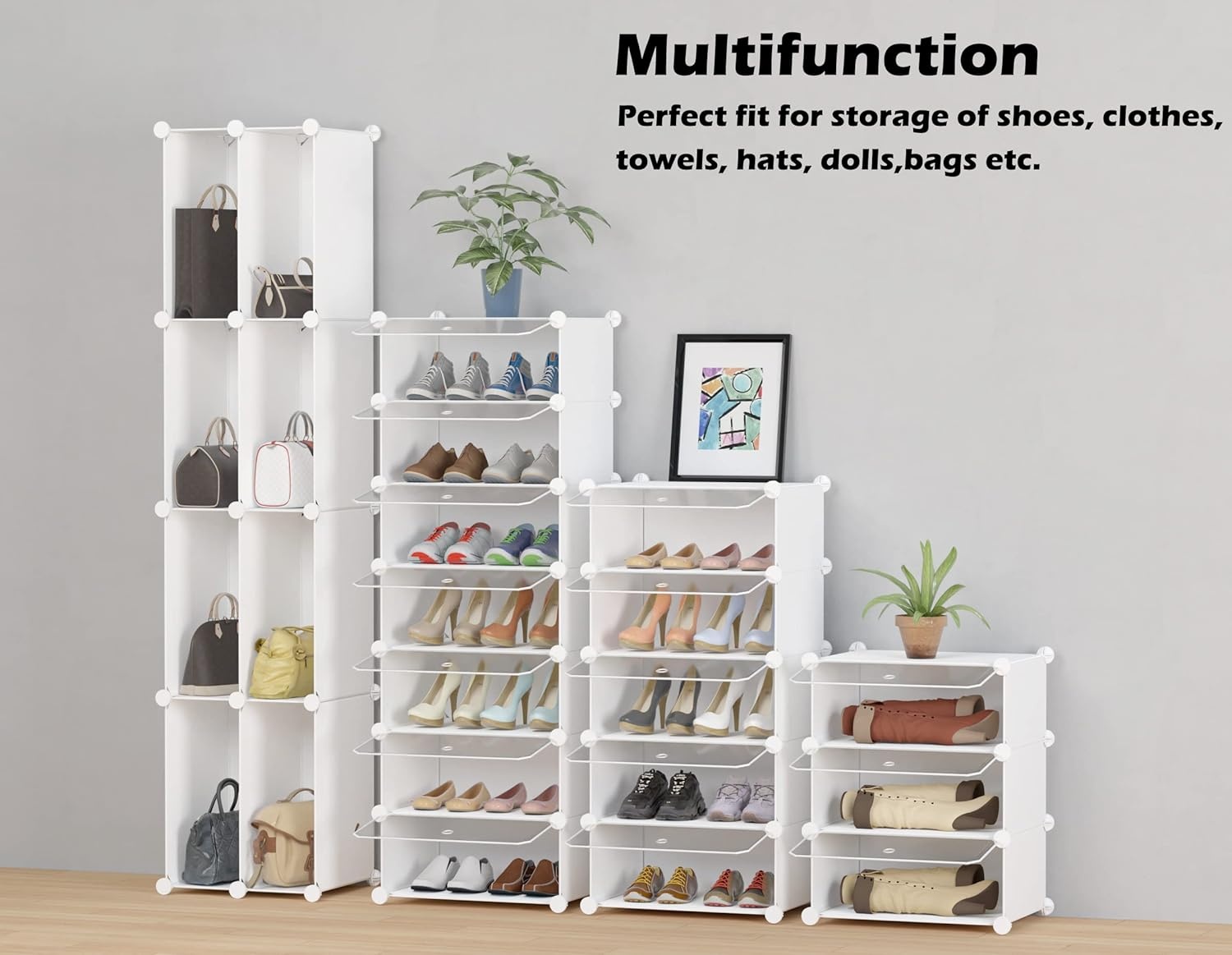 image:imageHOMIDEC Shoe Storage 10Tier Shoe Rack Organizer for Closet 20 Pair Narrow Shoes Shelf Cabinet for Entryway Bedroom and HallwayTransparent
