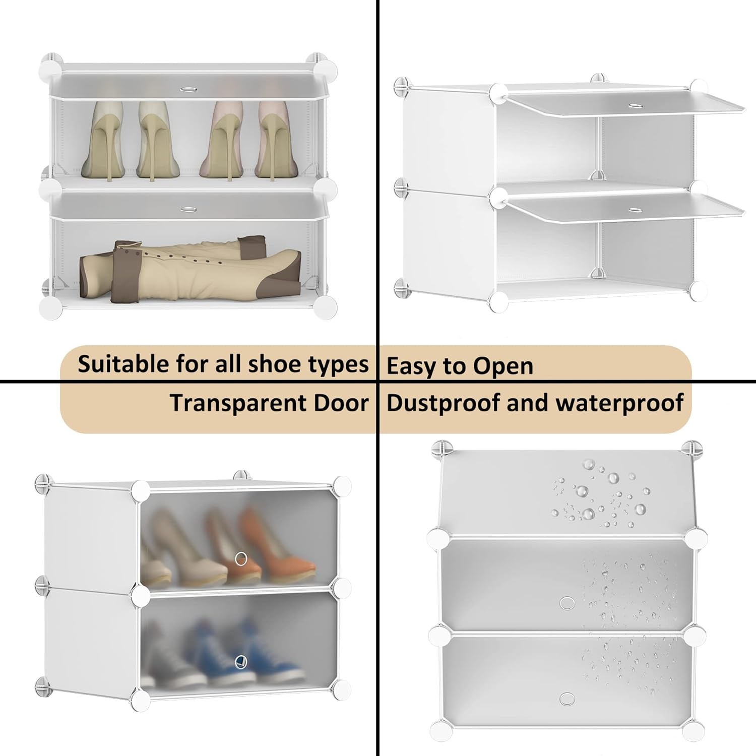 image:imageHOMIDEC Shoe Storage 10Tier Shoe Rack Organizer for Closet 20 Pair Narrow Shoes Shelf Cabinet for Entryway Bedroom and HallwayTransparent