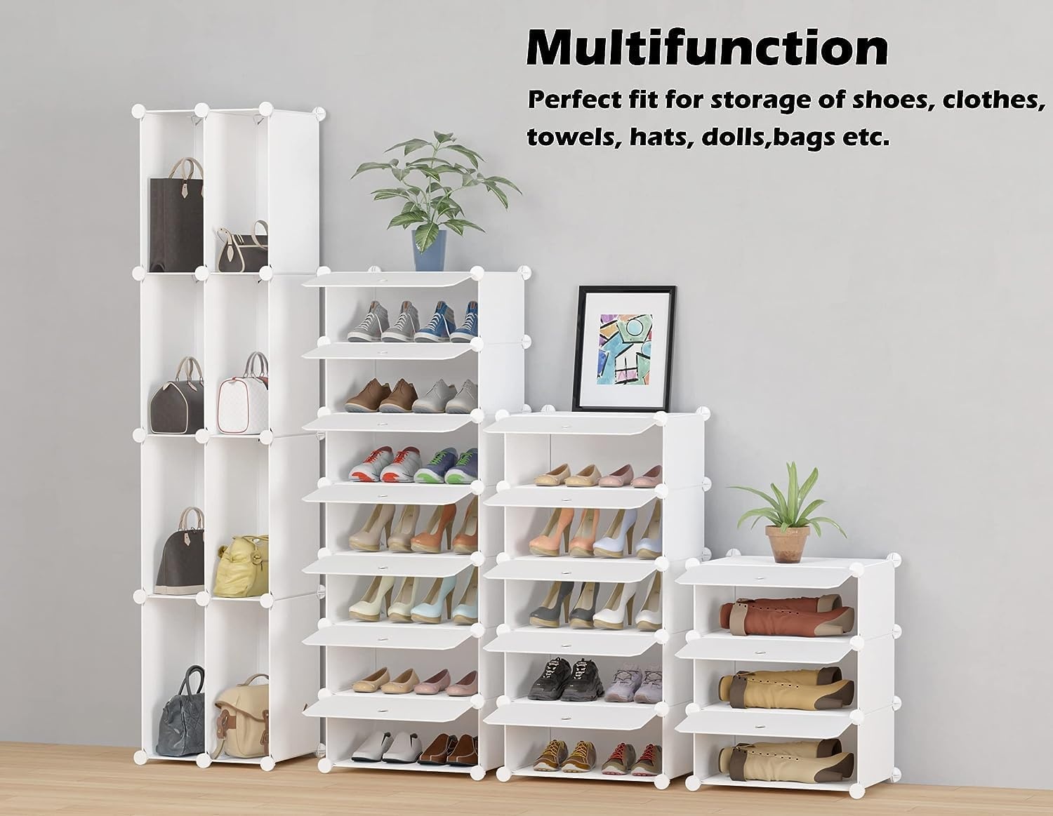 image:imageHOMIDEC Shoe Storage 10Tier Shoe Rack Organizer for Closet 20 Pair Narrow Shoes Shelf Cabinet for Entryway Bedroom and HallwayWhite