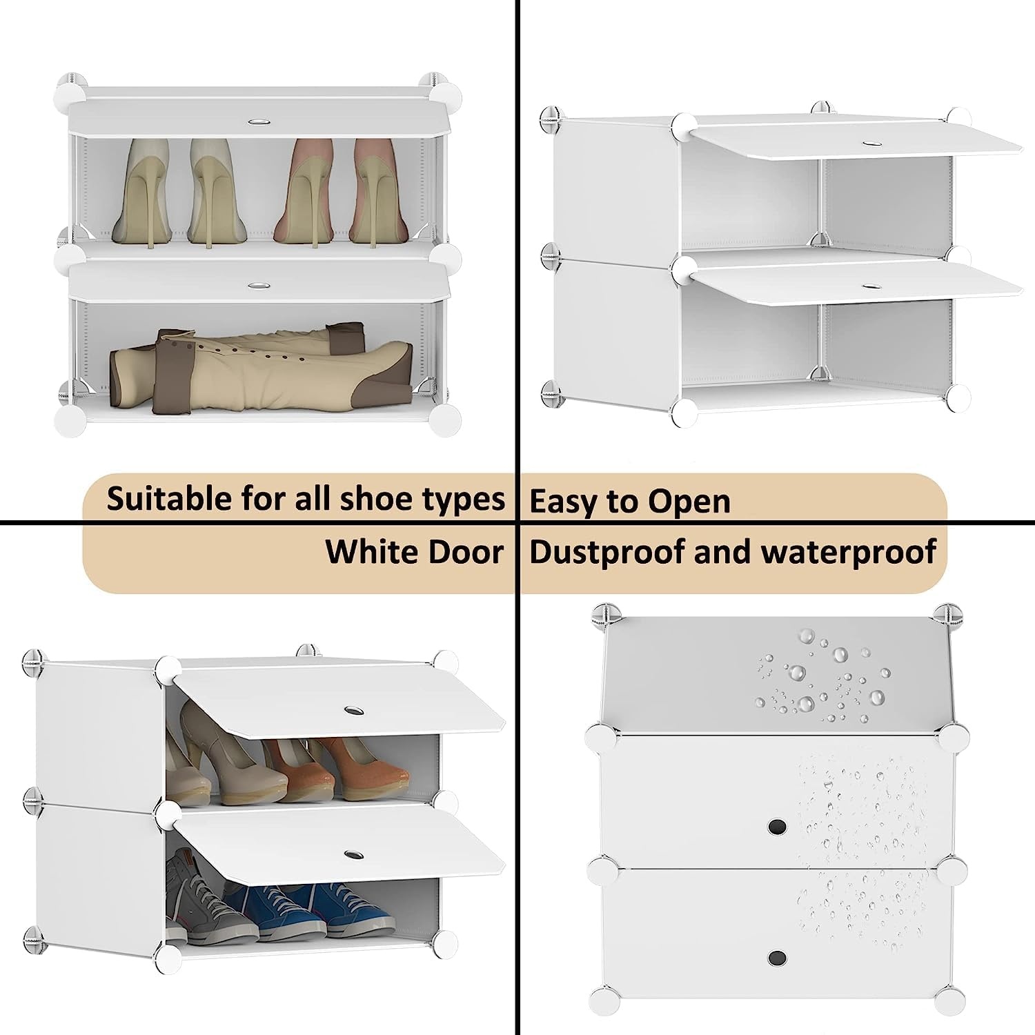 image:imageHOMIDEC Shoe Storage 10Tier Shoe Rack Organizer for Closet 20 Pair Narrow Shoes Shelf Cabinet for Entryway Bedroom and HallwayWhite