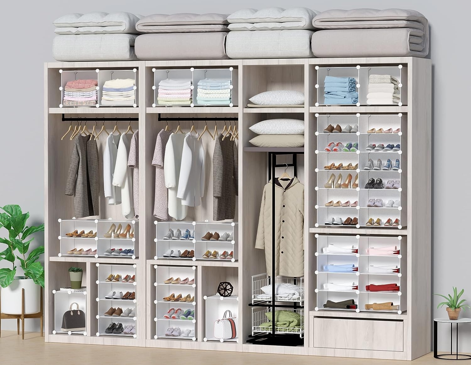 image:imageHOMIDEC Shoe Storage 10Tier Shoe Rack Organizer for Closet 20 Pair Narrow Shoes Shelf Cabinet for Entryway Bedroom and HallwayWhite