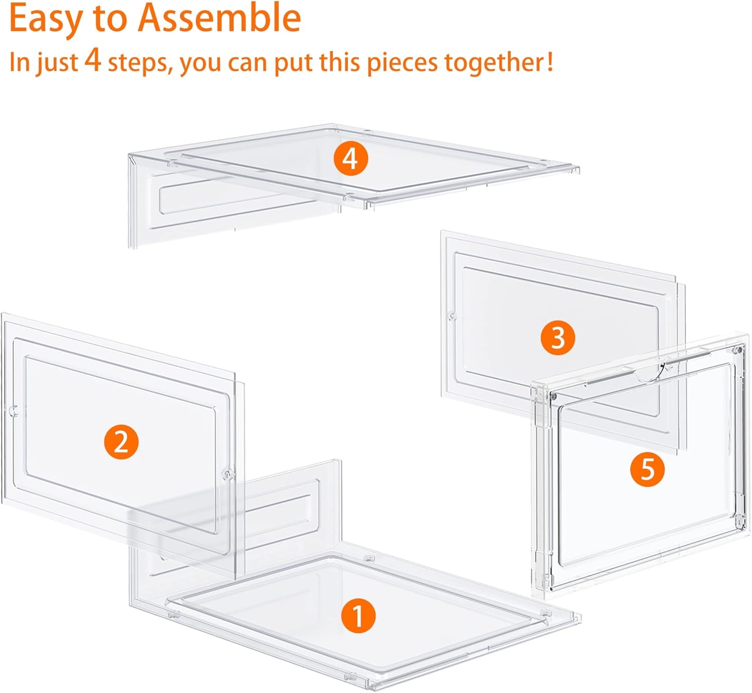 image:imageHOMIDEC Shoe Storage 6 Pack Shoe Organizer Clear Hard Plastic Shoe Box Shoe Boxes Clear Plastic Stackable Shoe Boxes with Lids for Size 13 TransparentTransparent