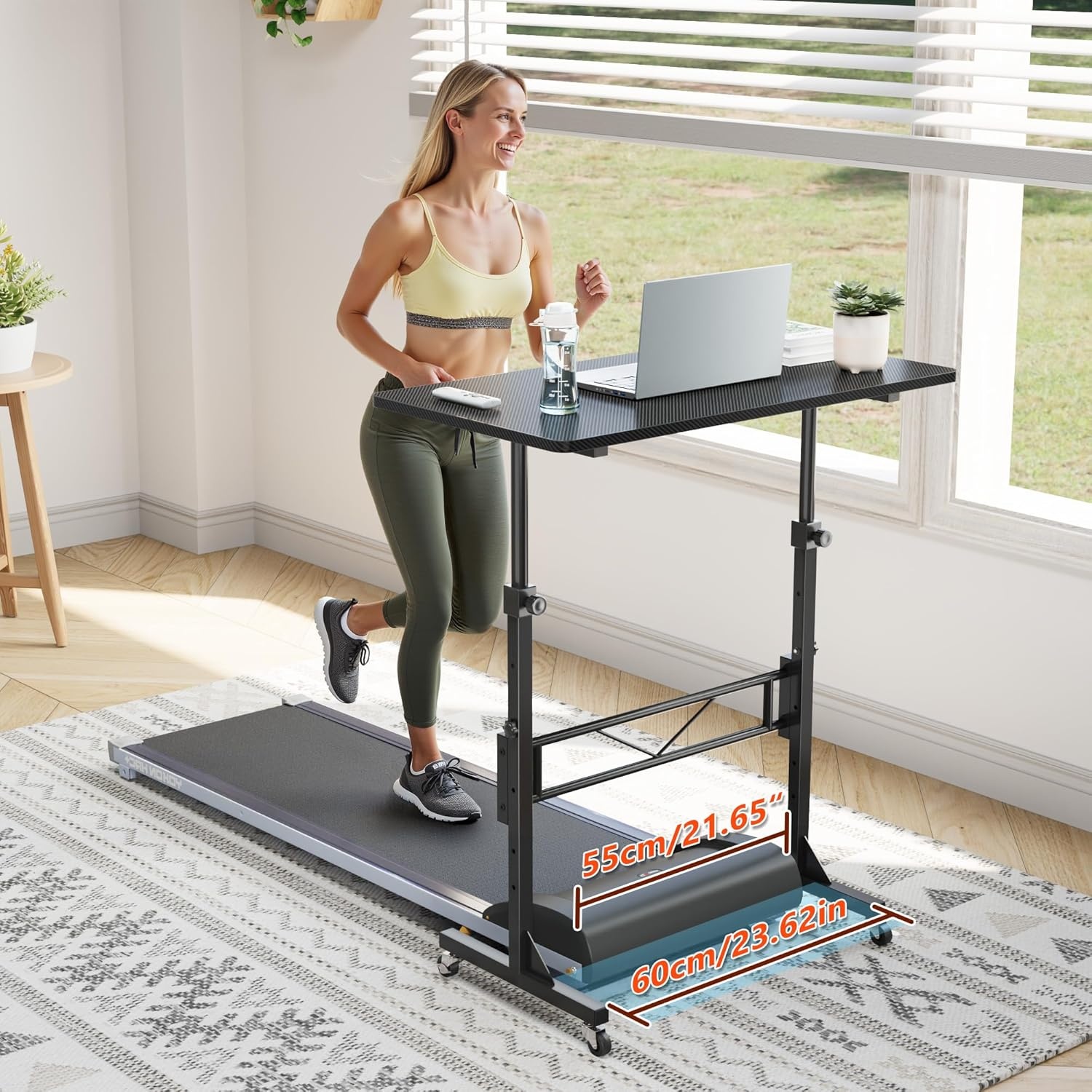 image:imageHOMIDEC Standing Desk 32 Inch Portable Small Desk Adjustable Height Rolling Home Office Desks with Wheels Sit Stand Desk for Bedroom Walking Pad Home Office Small Space BlackBlack