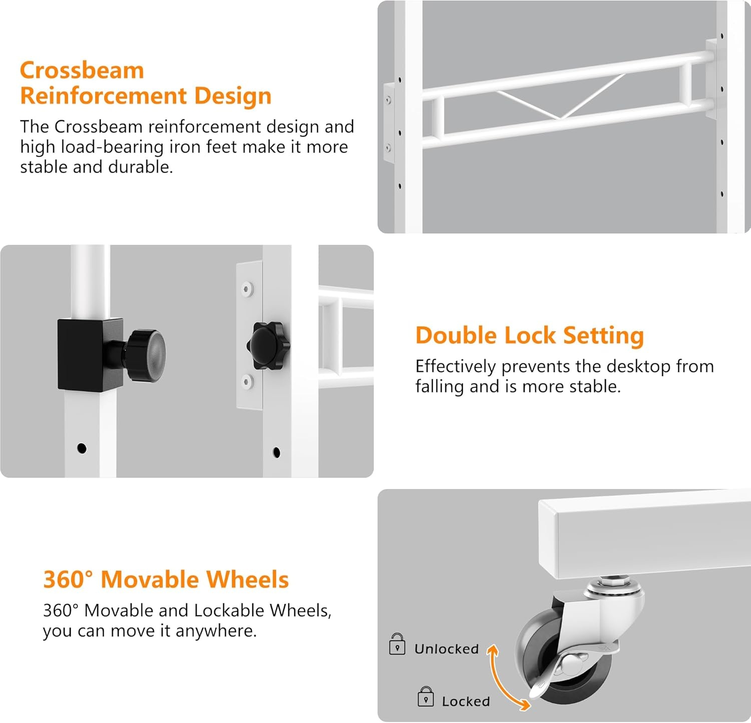 image:imageHOMIDEC Standing Desk 32 Inch Portable Small Desk Adjustable Height Rolling Home Office Desks with Wheels Sit Stand Desk for Bedroom Walking Pad Home Office Small Space BlackWhite