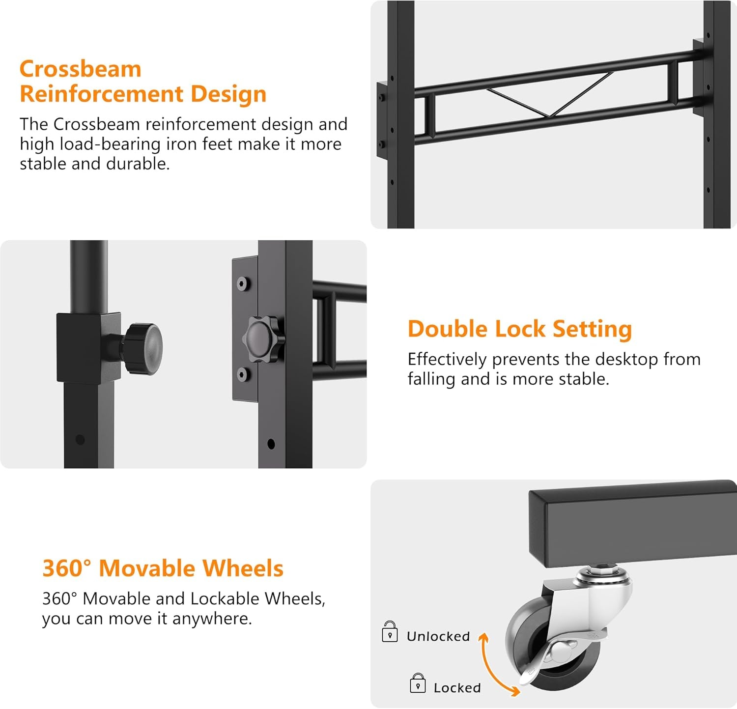 image:imageHOMIDEC Standing Desk 32 Inch Portable Small Desk Adjustable Height Rolling Home Office Desks with Wheels Sit Stand Desk for Bedroom Walking Pad Home Office Small Space BlackBlack