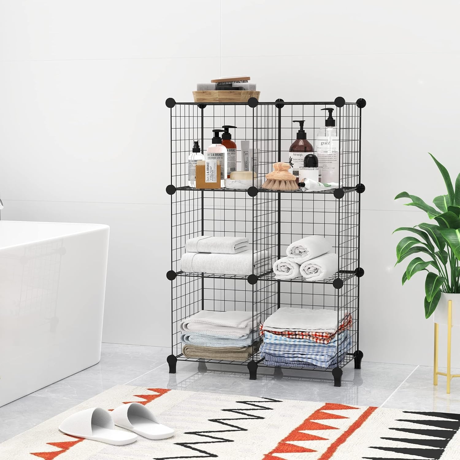 image:imageHOMIDEC Wire Cube Storage Storage Shelves 9 Cube Bookshelf Bookcase Closet Organizer and Storage MultiUse DIY Storage Cube Shelf for Books Toys Clothes Tools
