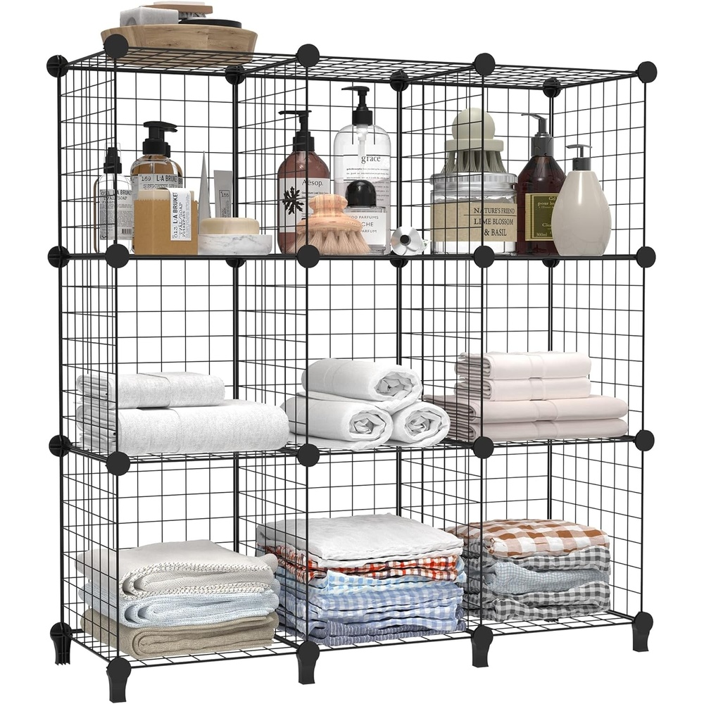 image:imageHOMIDEC Wire Cube Storage Storage Shelves 9 Cube Bookshelf Bookcase Closet Organizer and Storage MultiUse DIY Storage Cube Shelf for Books Toys Clothes Tools