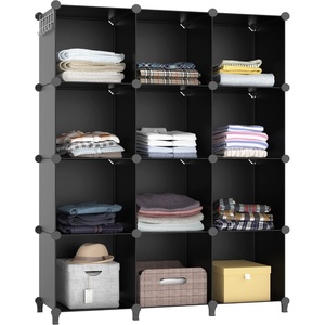 image:imageCloset Organizers and Storage 12 Cube Storage Organizer Portable Closet Organization Clothes Shelves for Kids Closet Bedroom Bathroom Office BlackBlack