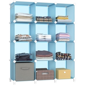 image:imageCloset Organizers and Storage 12 Cube Storage Organizer Portable Closet Organization Clothes Shelves for Kids Closet Bedroom Bathroom Office BlackBlue