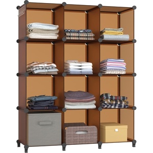 image:imageCloset Organizers and Storage 12 Cube Storage Organizer Portable Closet Organization Clothes Shelves for Kids Closet Bedroom Bathroom Office BlackBrown