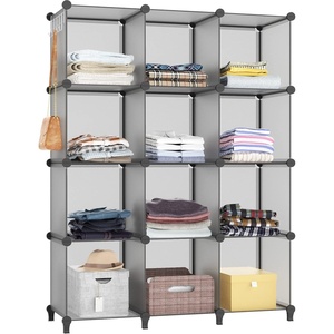 image:imageCloset Organizers and Storage 12 Cube Storage Organizer Portable Closet Organization Clothes Shelves for Kids Closet Bedroom Bathroom Office BlackGrey