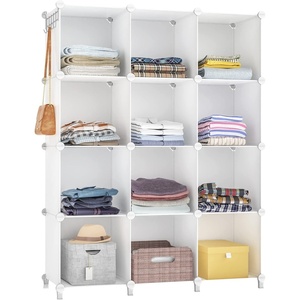 image:imageCloset Organizers and Storage 12 Cube Storage Organizer Portable Closet Organization Clothes Shelves for Kids Closet Bedroom Bathroom Office BlackWhite