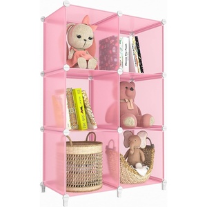 image:imageHOMIDEC 6Cube Storage Organizer Closet Organizer Storage Cabinet Shelf Bookcase BookshelfStorage Cubes Organizers Cabinet for KidsCloset BedroomBathroomPink