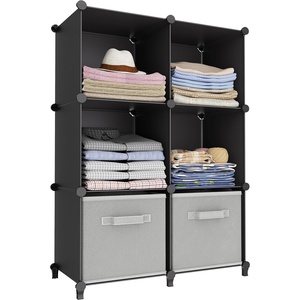 image:imageHOMIDEC 6Cube Storage Organizer Closet Organizer Storage Cabinet Shelf Bookcase BookshelfStorage Cubes Organizers Cabinet for KidsCloset BedroomBathroomBlack