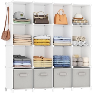 image:imageHOMIDEC Closet Organizers and Storage 16 Cube Storage Organizer Closet Organizer Bookshelf Cubes Shelves for Clothes Bedroom Kids Room Bathroom Wardrobe Garment Racks BlackWhite