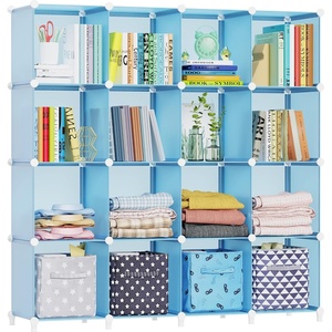 image:imageHOMIDEC Closet Organizers and Storage 16 Cube Storage Organizer Closet Organizer Bookshelf Cubes Shelves for Clothes Bedroom Kids Room Bathroom Wardrobe Garment Racks BlackBlue