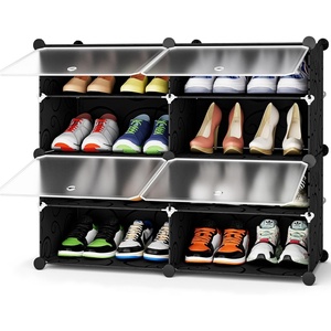image:imageHOMIDEC Shoe Rack 6 Tier Shoe Storage Cabinet 24 Pair Plastic Shoe Shelves Organizer for Closet Hallway Bedroom EntrywayBlack