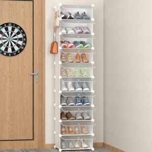 image:imageHOMIDEC Shoe Storage 10Tier Shoe Rack Organizer for Closet 20 Pair Narrow Shoes Shelf Cabinet for Entryway Bedroom and HallwayTransparent