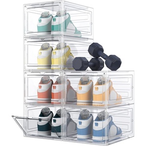 image:imageHOMIDEC Shoe Storage 6 Pack Shoe Organizer Clear Hard Plastic Shoe Box Shoe Boxes Clear Plastic Stackable Shoe Boxes with Lids for Size 13 TransparentTransparent