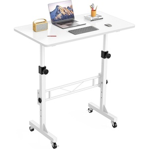 image:imageHOMIDEC Standing Desk 32 Inch Portable Small Desk Adjustable Height Rolling Home Office Desks with Wheels Sit Stand Desk for Bedroom Walking Pad Home Office Small Space BlackWhite